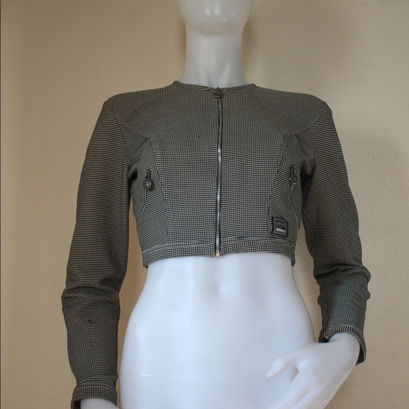 🩶 Vintage '90s Versace Jeans Couture Cropped Zippered Jacket - Picture 6 of 15